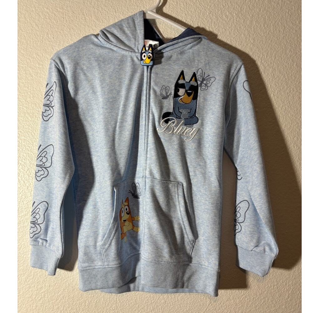 Bluey NEW Girls' Size L (10/12) Character Jacket Blue French Terry Bingo Hooded